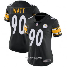 Womens Pittsburgh Steelers #90 Tj Watt Game Black Vapor Home Jersey Bestplayer